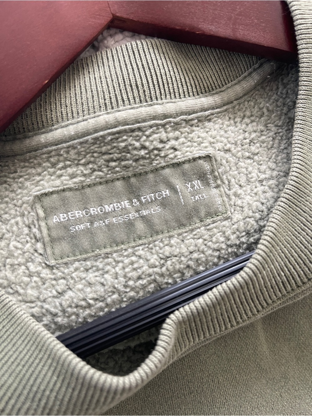 Abercrombie & Fitch Essentials Olive Green Oversized Crewneck Sweatshirt XXL T - Picture 8 of 9